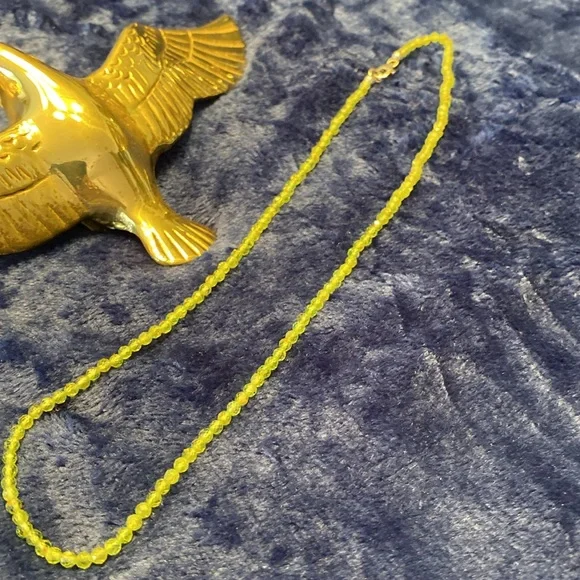 Genuine Peridot beaded necklace 18 inches 925. 25cts - Picture 4 of 7